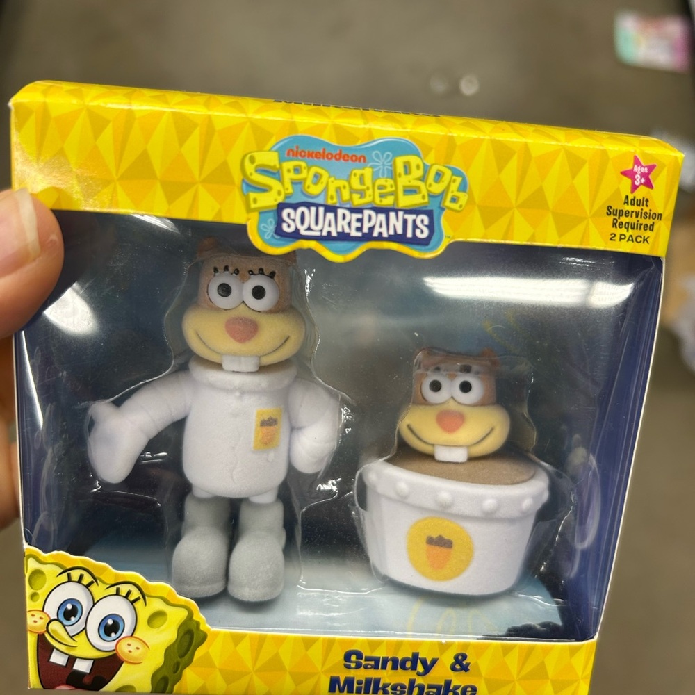NWT SpongeBob SquarePants flocked figure 2-Pack